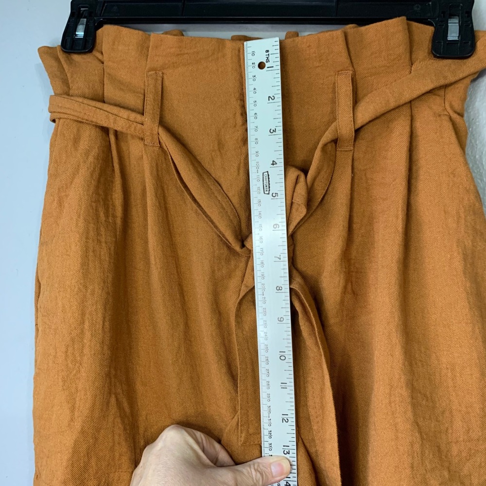 A. New Day burnt orange paper bag‎ shorts with tie and pockets. Size S - Picture 9 of 12
